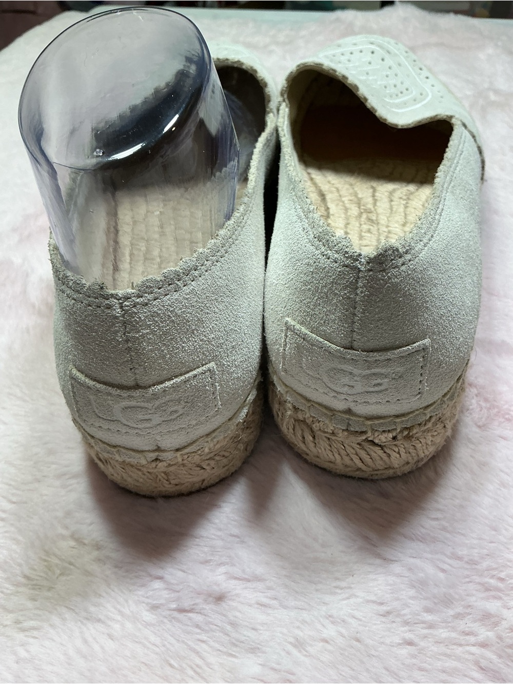 UGG Cream Perforated Suede Espadrille Flats - Picture 5 of 6